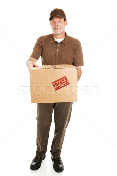 Delivery Man with Package - Full body Stock photo © lisafx