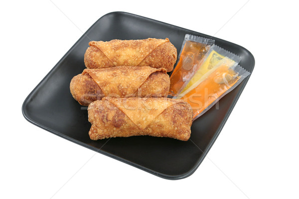 Egg Rolls & Sauces Clipping Path Stock photo © lisafx