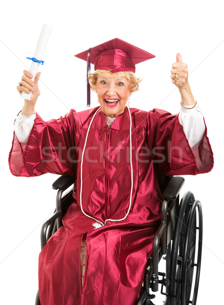 Stock photo: Elderly Graduate in Wheelchair