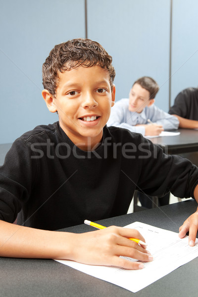 Middle School Boy in Class Stock photo © lisafx