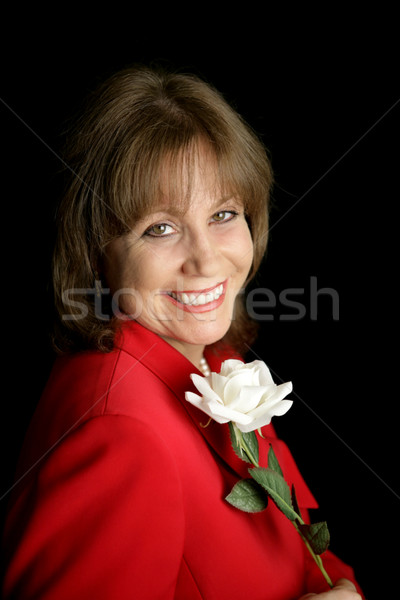 Lady In Red - White Rose Stock photo © lisafx