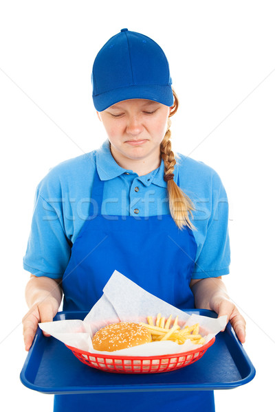 Teen Worker Disgusted by Fast Food Stock photo © lisafx