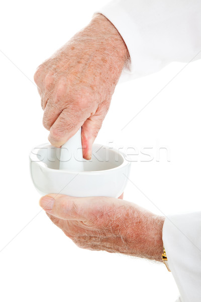 Mortar and Pestle with Hands Stock photo © lisafx