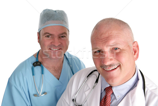Boldog orvosi csapat érett orvos mosolyog Stock fotó © lisafx