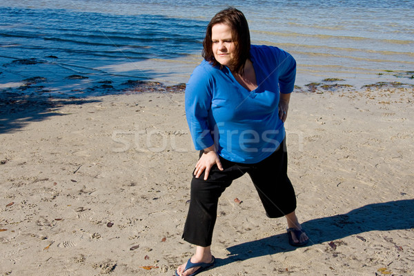 Foto stock: Entrenamiento · borde · hermosa · mujer