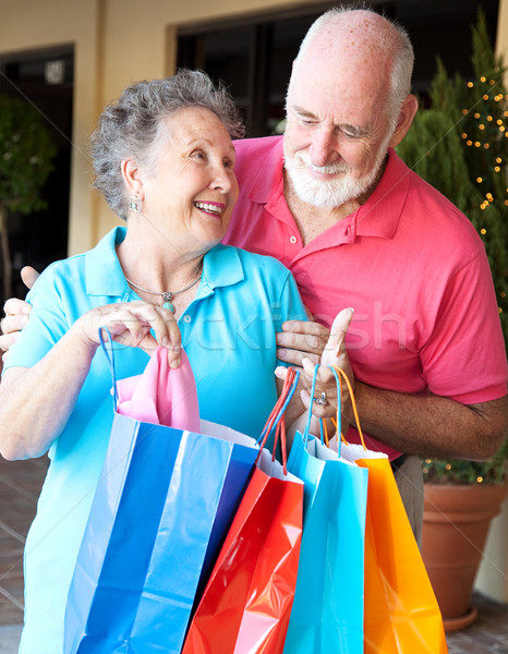 Stock photo: Senior Shoppers - Look What I Got