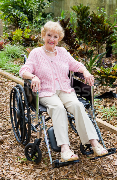 Altos mujer silla de ruedas aire libre hermosa dama Foto stock © lisafx