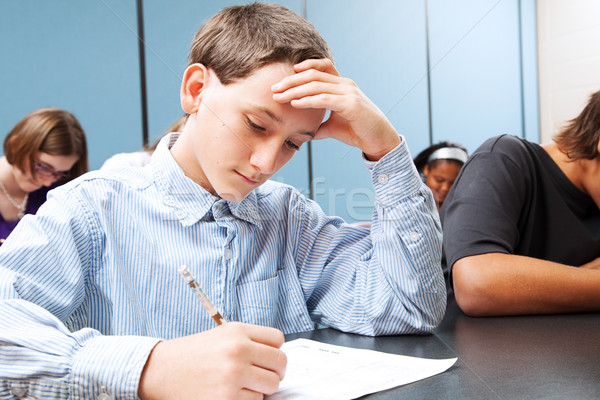 Adolescent Boy - School Test Stock photo © lisafx