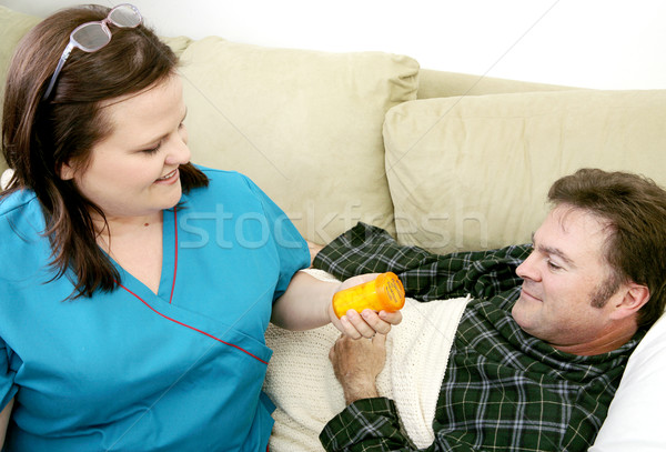 Otthon egészség rx nővér ad beteg Stock fotó © lisafx