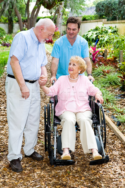 Odaadó házastárs idős férj feleség Alzheimer-kór Stock fotó © lisafx