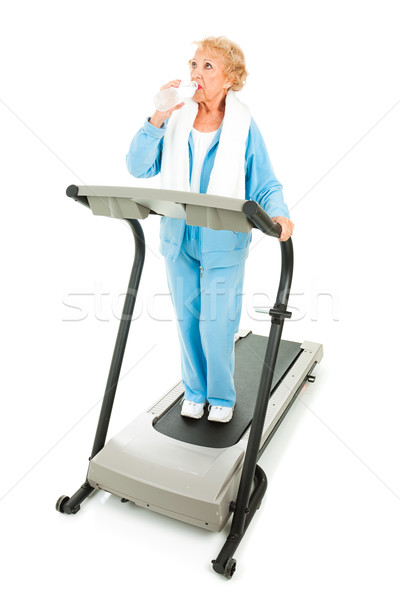 Senior fitness geschikt vrouw tredmolen Stockfoto © lisafx