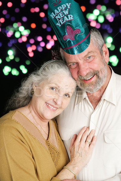 Senior Couple New Years Fireworks Stock photo © lisafx