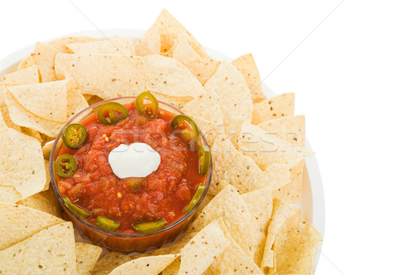 Chips and Salsa With Path Stock photo © lisafx