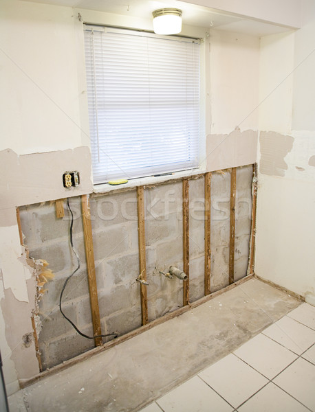 Stock photo: Replacing Mouldy Drywall