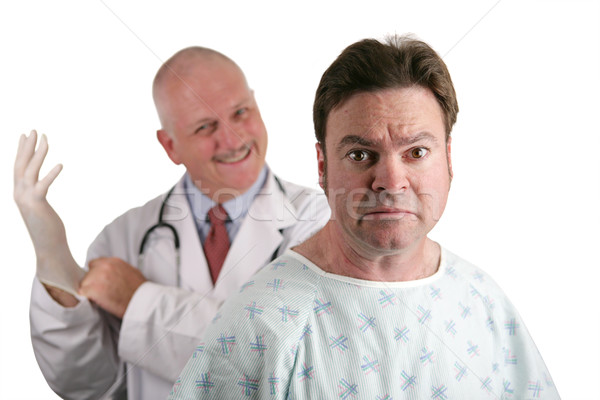 Eerste prostaat examen nerveus naar patiënt Stockfoto © lisafx