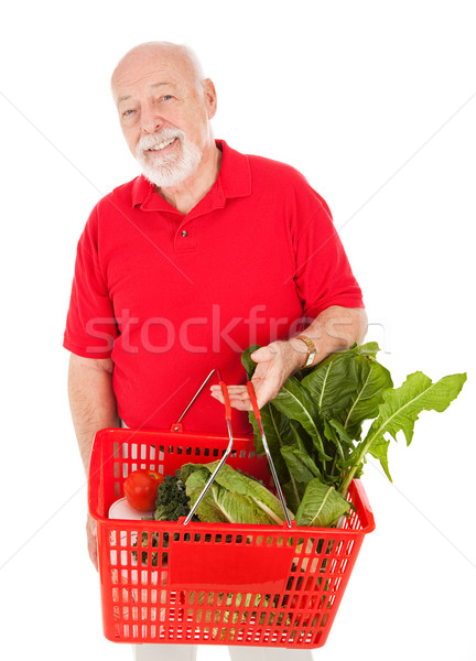 Stock photo: Handsome Senior Grocery Shopper