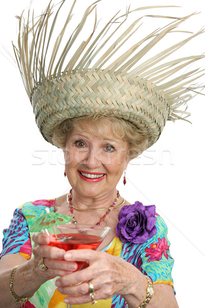 Senior dame mooie vakantie toast Stockfoto © lisafx