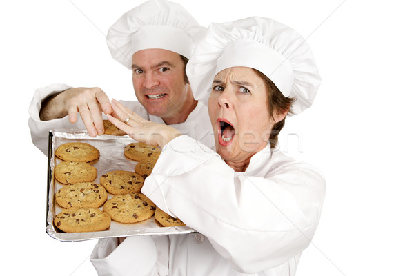 Handelen een chef ontdaan ander kok Stockfoto © lisafx