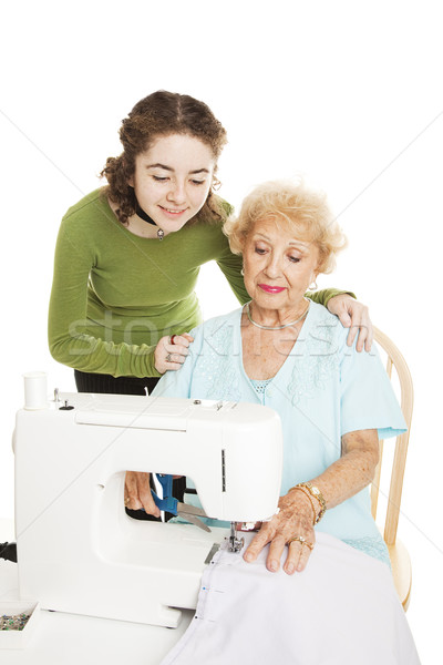 Learning to Sew From Grandmother Stock photo © lisafx