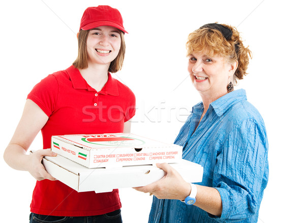 Fresh Hot Pizza Delivered Stock photo © lisafx