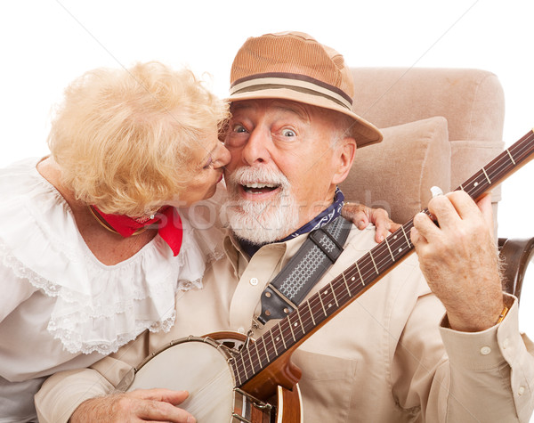 Stock photo: Kiss for Grandpa