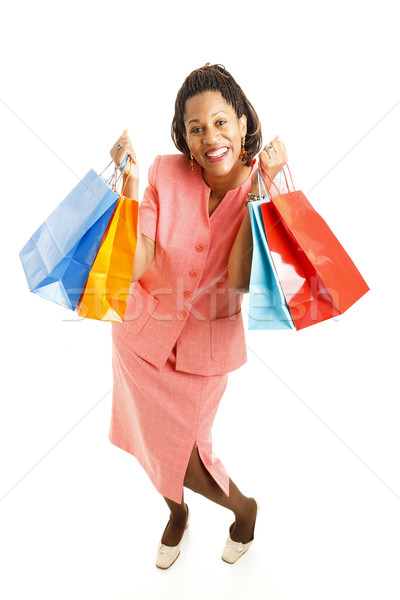 Excited African-American Shopper Stock photo © lisafx