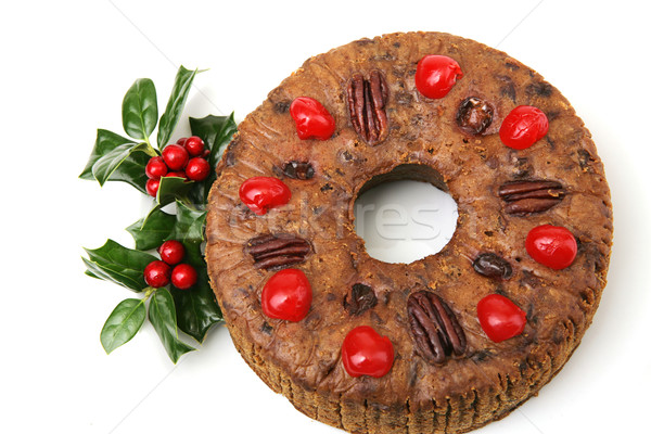 Beautiful Christmas Fruitcake Stock photo © lisafx