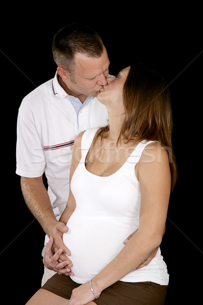 Verwachtend ouders kus baby Stockfoto © lisafx