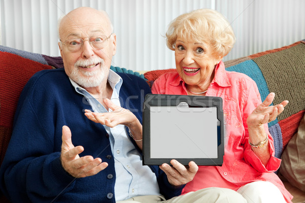 Couple de personnes âgées confondre nouvelle écran de l'ordinateur [[stock_photo]] © lisafx