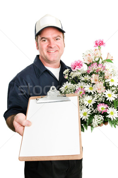 Fresh Flowers Delivered with Message For You Stock photo © lisafx