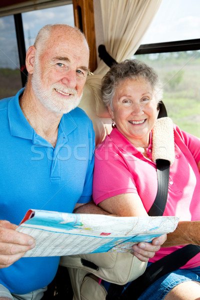 Idősek pilótafülke portré idős pár utazó együtt Stock fotó © lisafx