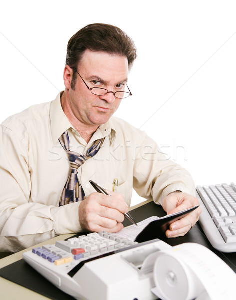Skeptical Husband with Check Book Stock photo © lisafx