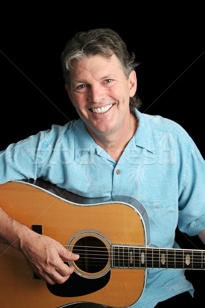 Acústico bonito sorridente guitarrista violão sensual Foto stock © lisafx