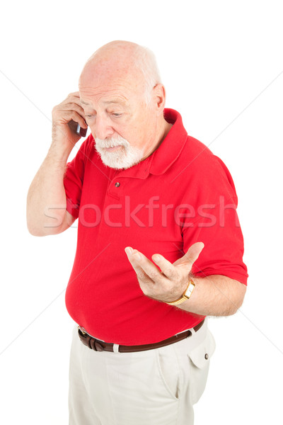 Teléfono celular argumento altos hombre aislado blanco Foto stock © lisafx