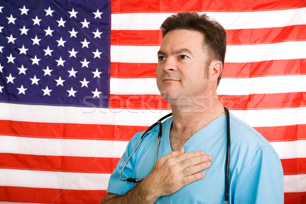 Patriotic American Doctor Stock photo © lisafx