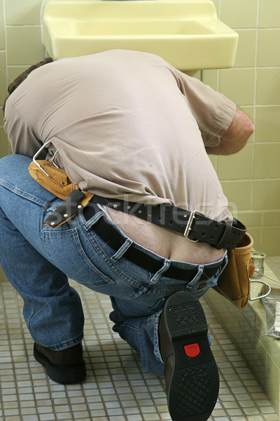 Idraulico crack sink butt costruzione Foto d'archivio © lisafx