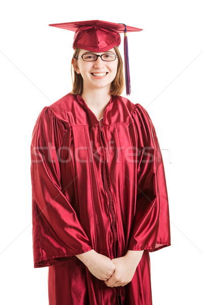 Portré büszke középiskola diplomás női izolált Stock fotó © lisafx