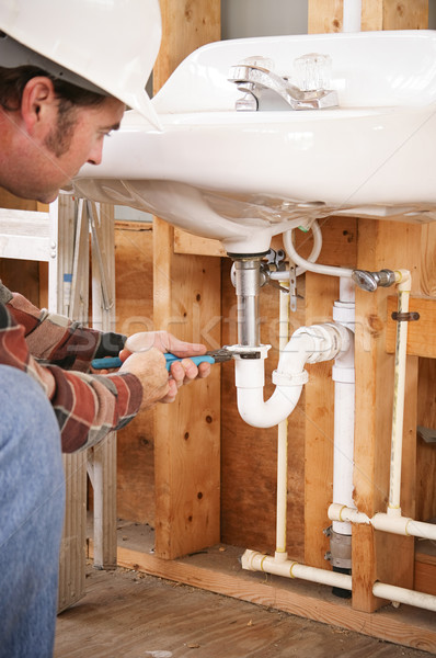 Plumber Installing Sink Stock photo © lisafx