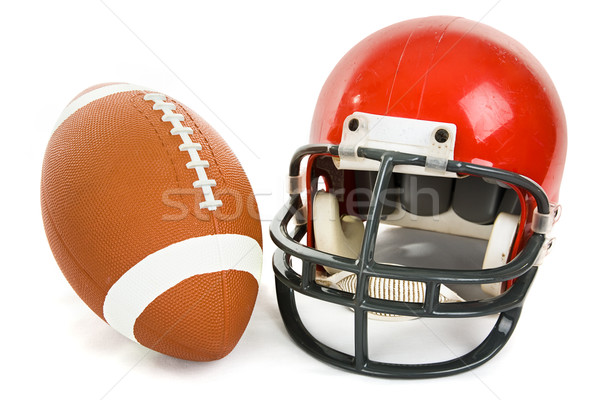 Stock photo: Football and Helmet Isolated