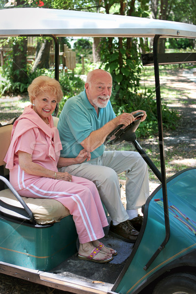 Golf panier actif couple de personnes âgées conduite [[stock_photo]] © lisafx