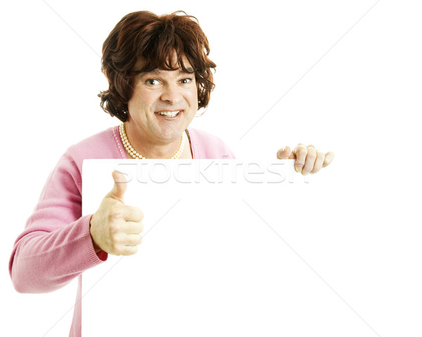Cross Dresser with Sign - Thumbsup Stock photo © lisafx