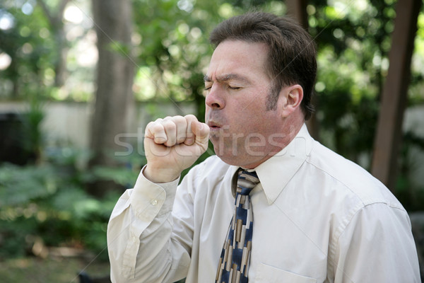 Férfi köhögés középkorú férfi orvosi egészség üzletember Stock fotó © lisafx