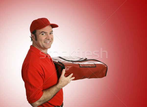 Pizza Delivery over Red Stock photo © lisafx