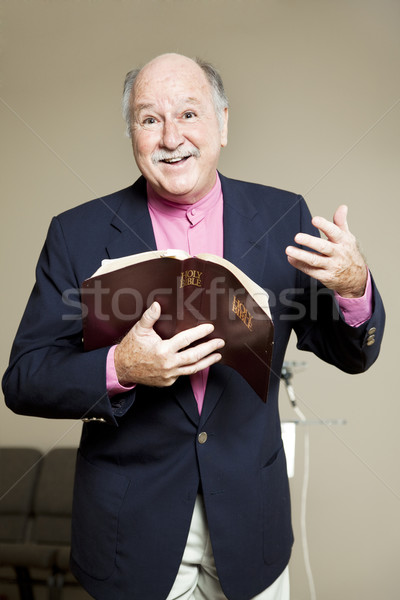 Minister Nachricht Hoffnung halten Bibel Verkündigung Stock foto © lisafx