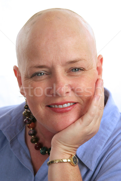 Schönen Überlebende Porträt Krebs positive Haltung Lächeln Stock foto © lisafx