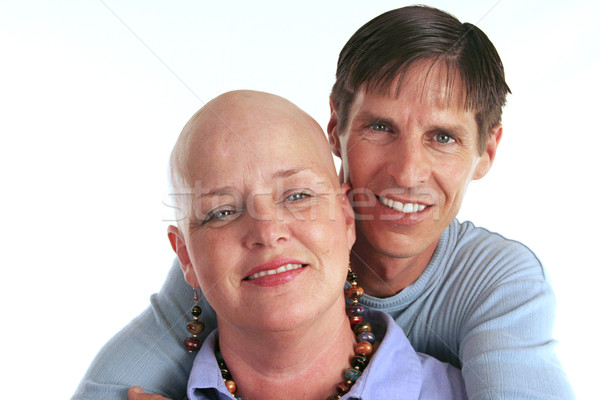 Iubitor devotat cuplu sotie cancer Imagine de stoc © lisafx