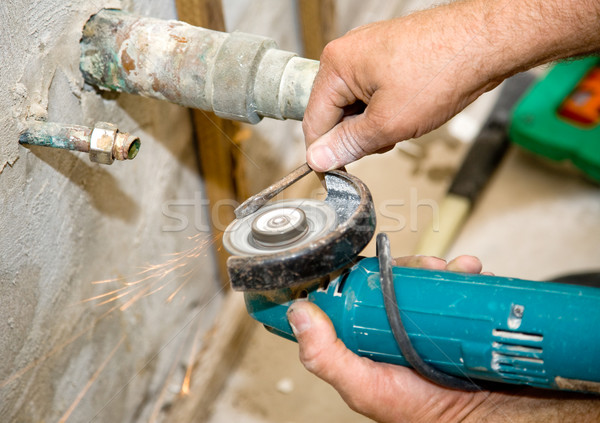 Plumber with Grinder Stock photo © lisafx