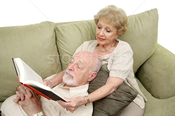 Starszy człowiek popołudnie drzemka żona Zdjęcia stock © lisafx