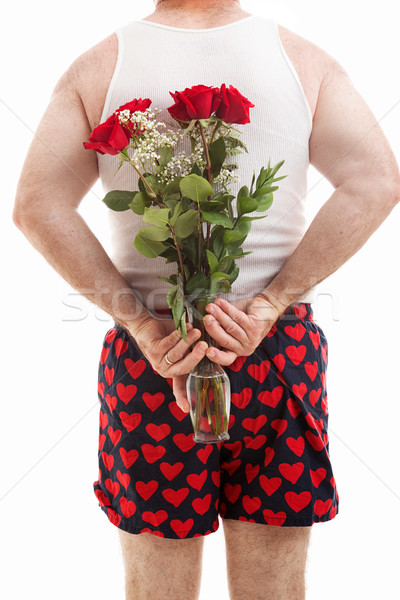 Valentines Guy in Underwear with Roses Stock photo © lisafx