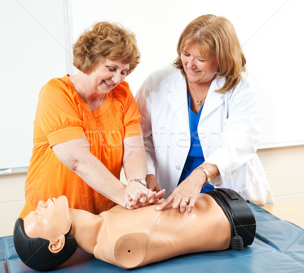 Mature Woman Learning CPR Stock photo © lisafx